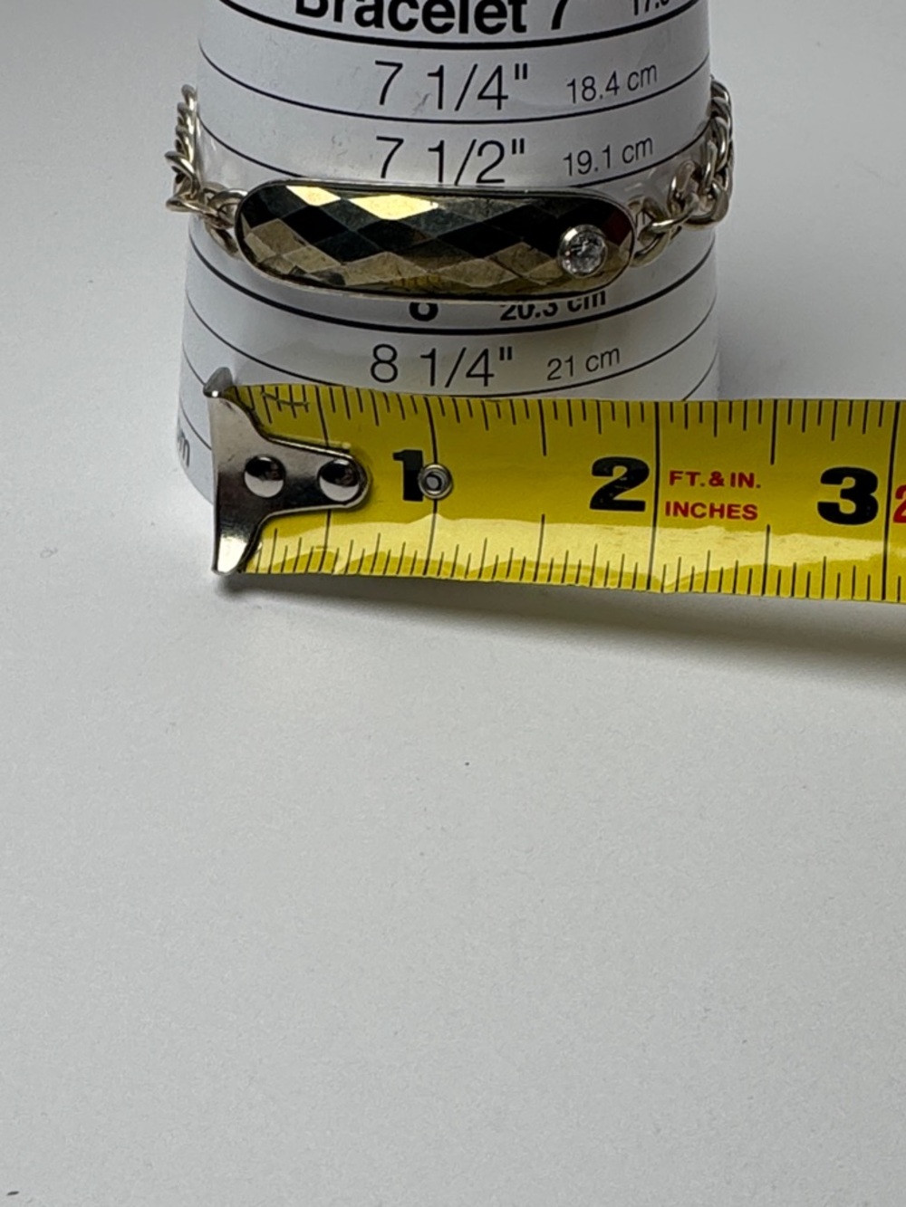 SILPADA Pyrite 925 Silver Faceted Black Bar Chain Bracelet Cubic Zirconia Accent - Picture 8 of 10